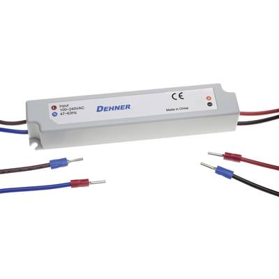 Obdélníkové elektronické zařízení s nápisem 'DEHNER'. Vstupní parametry: 100-240V AC, 47-63Hz. Vyrobeno v Číně.