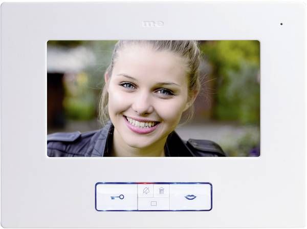 m-e modern-electronics  kabelový domovní video telefon vnitřní jednotka, bílá, Vistus VD 607