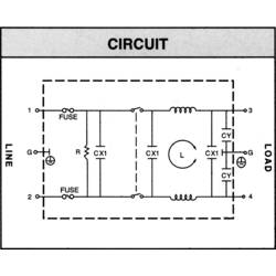 Síťový filtr Yunpen YQ01A1, 2 x 10,5 mH, 125/250 V/AC, (50/60 Hz), 1 A