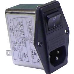 Sieťový filter Yunpen YQ04A1 521386, s IEC zásuvkou, so spínačom, s dvoma poistkami, 250 V/AC, 4 A, 2.5 mH, (d x š x v) 68 x 52.5 x 61 mm, 1 ks