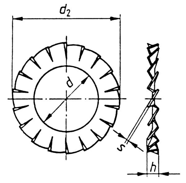 TOOLCRAFT A4,3 D6798 194754 vějířovitá podložka vnitřní Ø: 4.3 mm M4 DIN 6798   pružinová ocel  100 ks