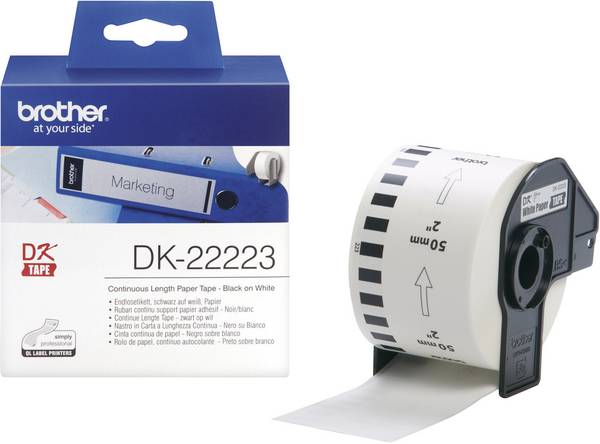 Brother DK-22223 etikety v roli 50 mm x 30.48 m papír bílá 1 ks trvalé DK22223 univerzální etikety