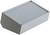 Jednoduché, obdélníkové kovové pouzdro se seříznutým okrajem a otevřenou stranou, pravděpodobně určené pro umístění elektronických komponent.