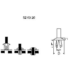 Rozperný nit PB Fastener 201-0494-000, Ø otvora 6.3 mm, čierna, 1 ks