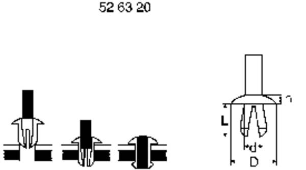PB Fastener 201-0494-000 201-0494-000 rozpínací nýt Ø otvoru 6.3 mm Plast černá 1 ks