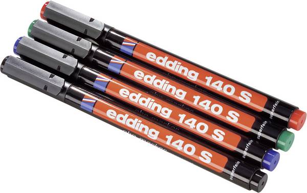 Edding 140 S 4-140-4 Popisovač fólií černá, červená, modrá, zelená Vodotěsné: Ano