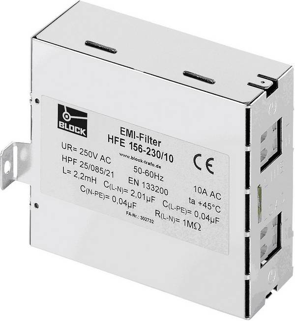 BLOCK HFE 156-230/16, HFE 156-230/16 bezdrátový odrušovací filtr, 250 V/AC, 16 A