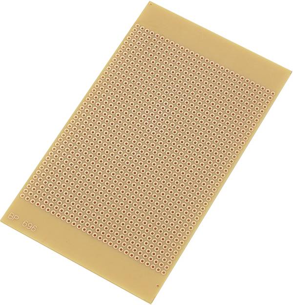 TRU COMPONENTS SU527696 experimentální deska  tvrzený papír (d x š) 12.5 cm x 7.3 cm 35 µm Rastr (rozteč) 2.54 mm Množství 1 ks