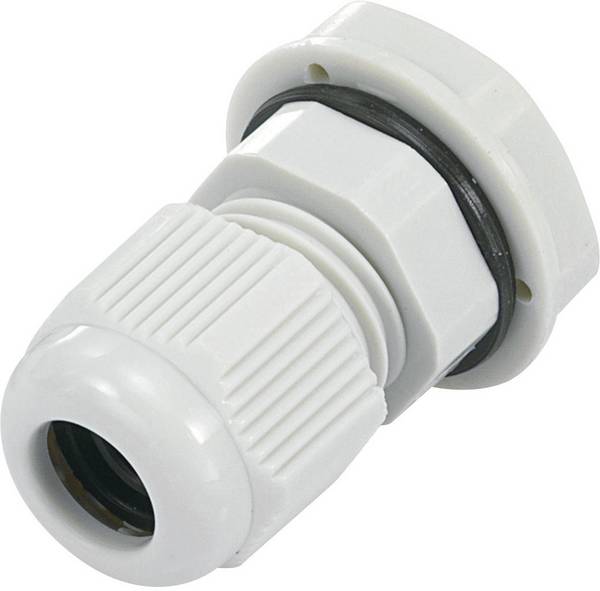 TRU COMPONENTS 1593326 kabelová průchodka  PG16  polyamid šedobílá (RAL 7035) 1 ks