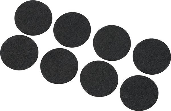 TRU COMPONENTS FP2503WT plstěné podložky samolepicí, kulatá černá (Ø x v) 25 mm x 3 mm 8 ks