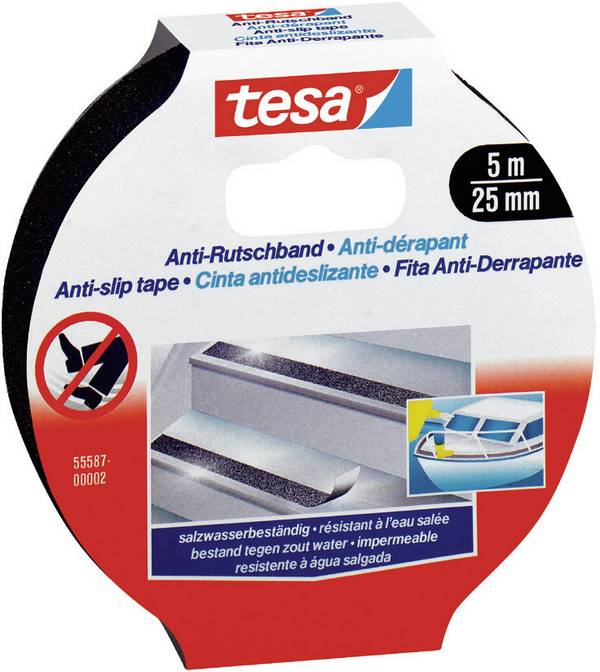 tesa  55587-00002-11 protiskluzová páska  černá (d x š) 5 m x 25 mm 1 ks