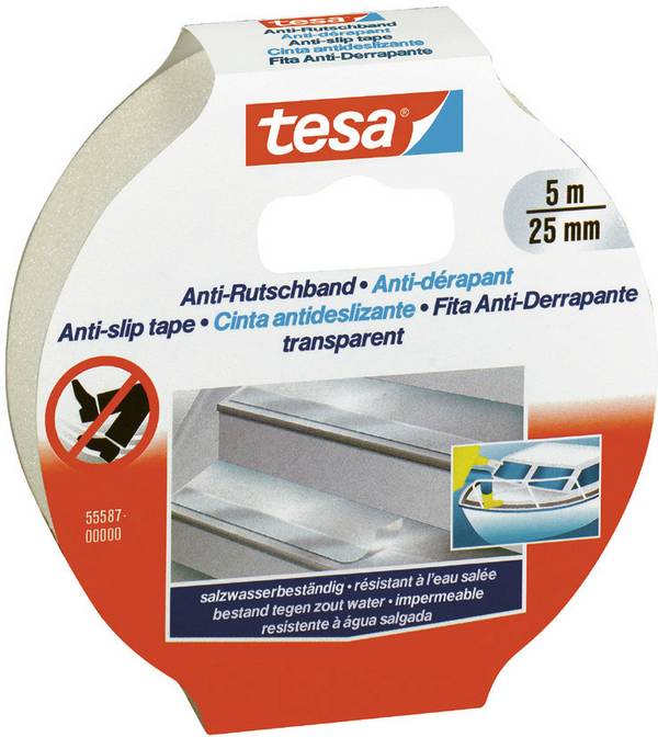 tesa  55587-00000-11 protiskluzová páska  transparentní (d x š) 5 m x 25 mm 1 ks