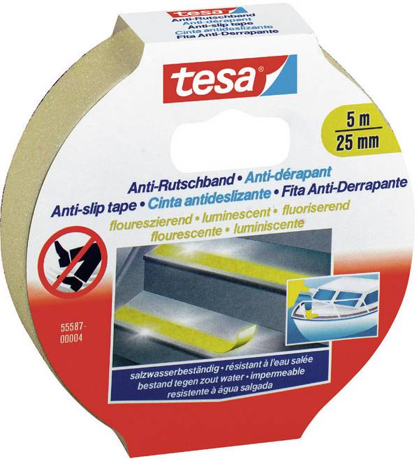 tesa  55580-00000-11 protiskluzová páska  bílá (d x š) 5 m x 25 mm 1 ks