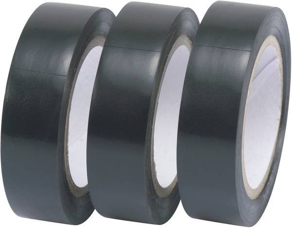 TRU COMPONENTS  1563959 sada elektrikářských pásek  černá (d x š) 10 m x 15 mm 3 ks
