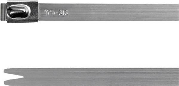 HellermannTyton 111-93279, MBT27S-316-SS-NA-C1, stahovací pásky, 4.60 mm, 681 mm, stříbrná, s kuličkovým uzávěrem, 1 ks