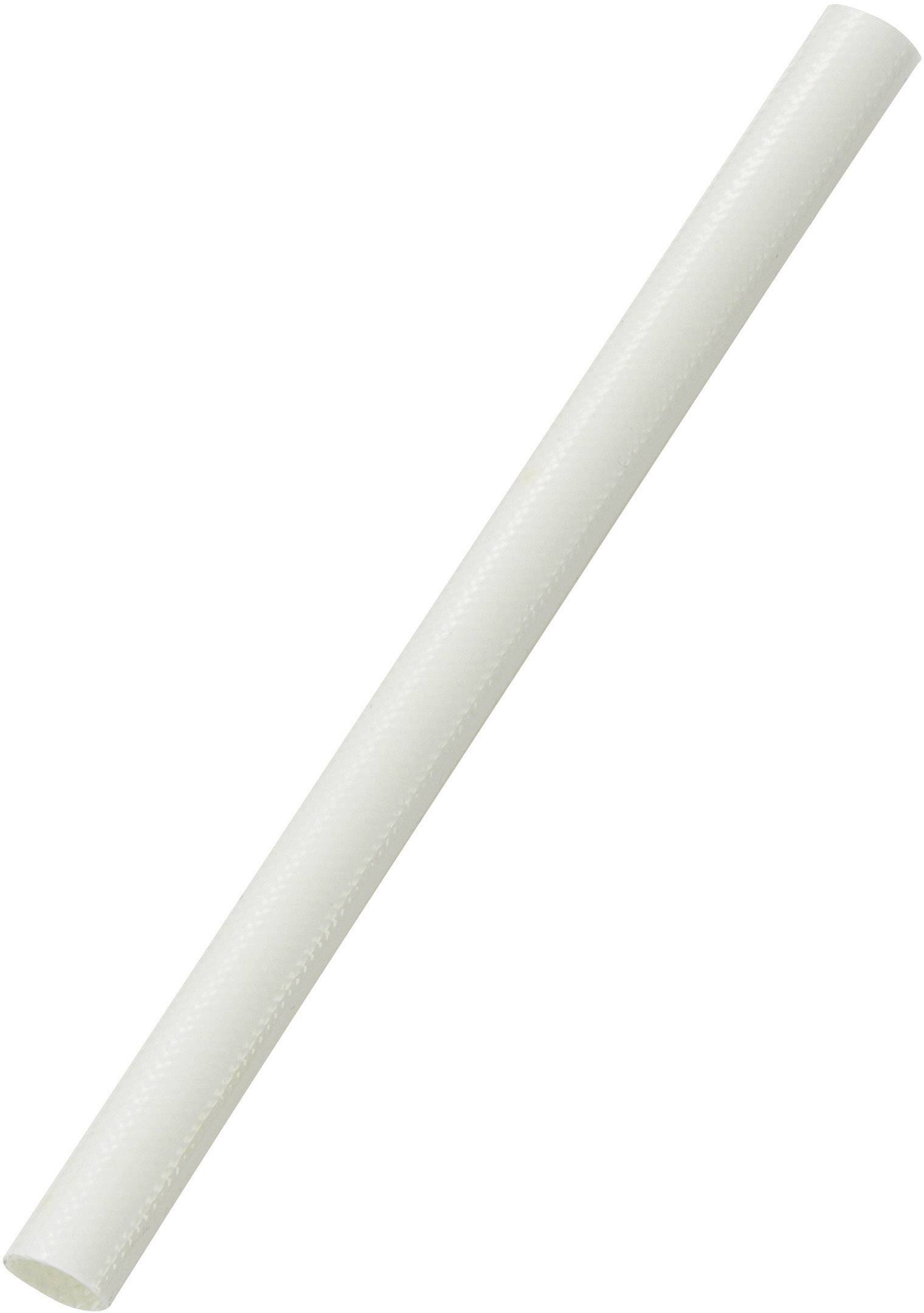 Plastový brčko v bílé barvě, umístěné diagonálně na neutrálním pozadí.