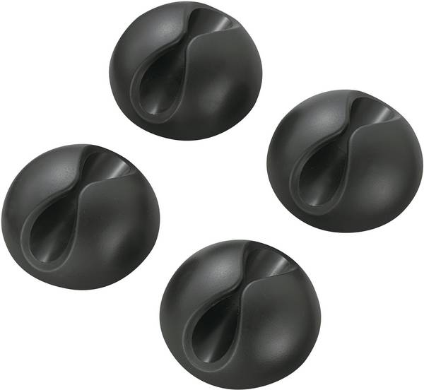 TRU COMPONENTS SWC-10BK/4P držák kabelu samolepicí 542240 Průměr kabelového svazku (rozsah) 9 mm (max)   černá 4 ks