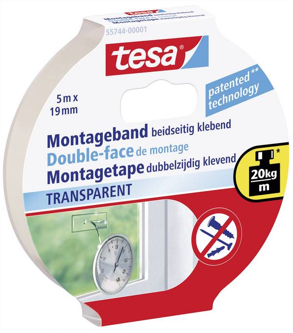 tesa  55744-00001-02 montážní páska tesa® POWERBOND transparentní (d x š) 5 m x 19 mm 1 ks