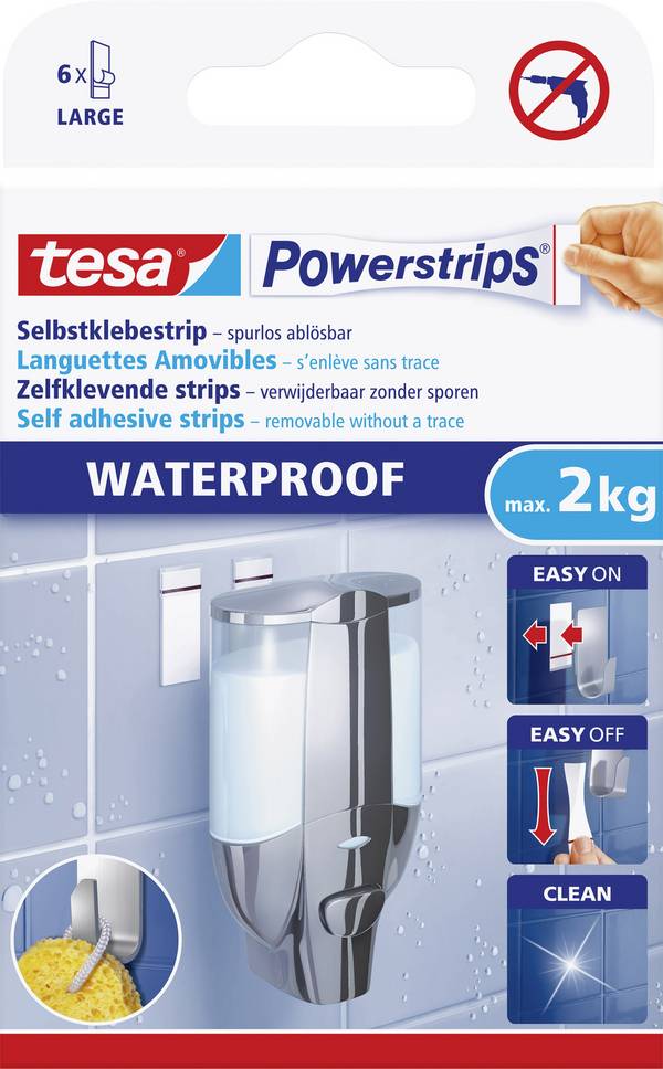 tesa POWERSTRIPS® Oboustranná lepicí páska  bílá Množství: 6 ks