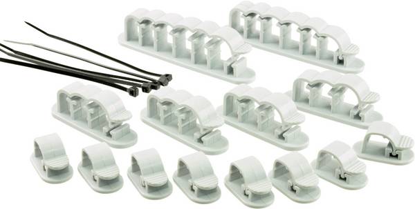 TRU COMPONENTS WCM-SET-TT držák kabelu samolepicí 1386629    transparentní 19 ks