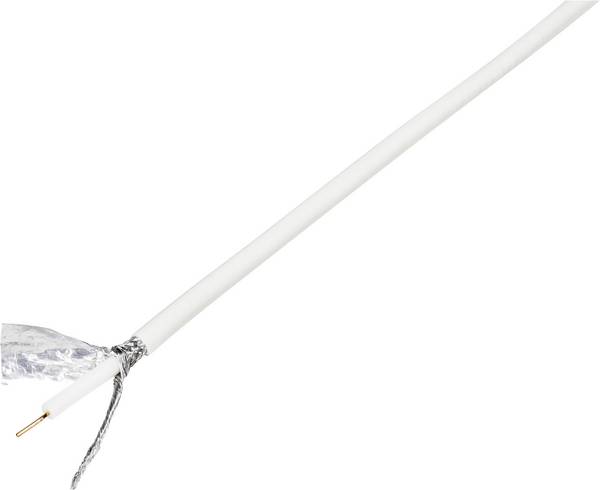 TRU COMPONENTS RG6 /U, 1570290 koaxiální kabel, vnější Ø: 6.60 mm, 75 Ω, 120 dB, bílá, 25 m