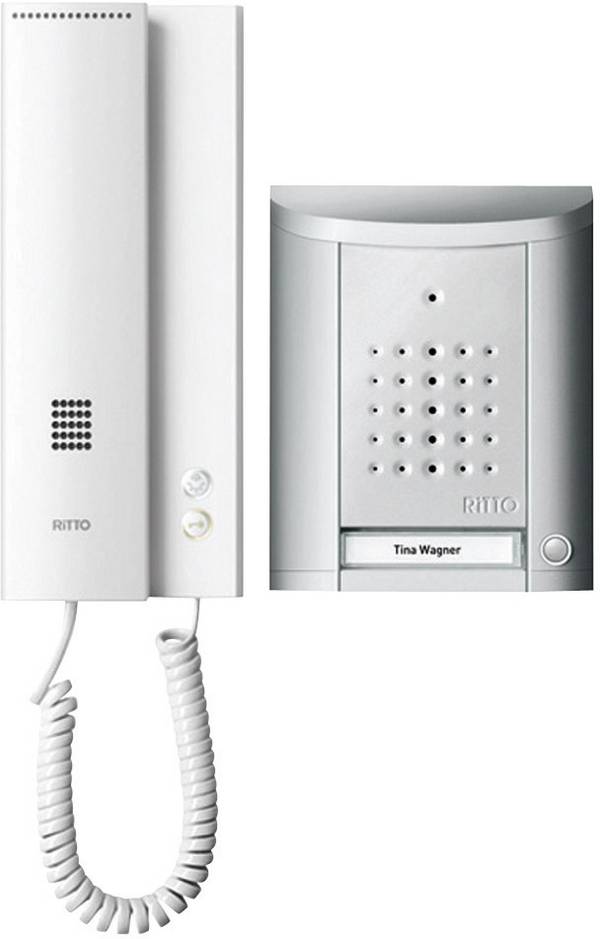 Ritto by Schneider Entravox kabelový domovní telefon kompletní sada, pro 1 rodinu, stříbrná, 1841120
