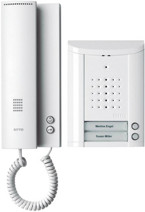 Ritto by Schneider Entravox kabelový domovní telefon kompletní sada, pro 2 rodiny, bílá, 1841270