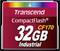 Paměťová karta CompactFlash od společnosti Transcend o kapacitě 32 GB, model CF170, vhodná pro průmyslové aplikace.