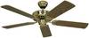 CasaFan Classic Royal 103 MP stropní ventilátor (Ø x v) 103 cm x 230 mm Barva listu: dub starožitný Barva pouzdra: mosaz (lakovaná)