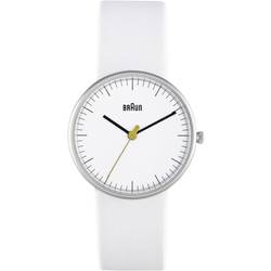 Ručičkové náramkové hodinky Braun 66526, dámské, kožený pásek, bílá