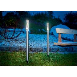 Solární zahradní LED svítidlo Esotec Twin, 102064, stříbrná, zapichovací, 2 ks