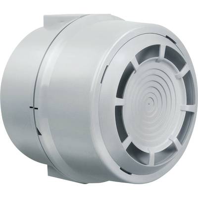 Kulatý šedý ventilátor v kompaktním provedení s úzkými lamelami na přední straně. Vhodný pro ventilační systémy.
