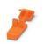Oranžová plastová zástrčka se dvěma svislými kontaktními prvky, vhodná pro zajištění elektrických spojení.