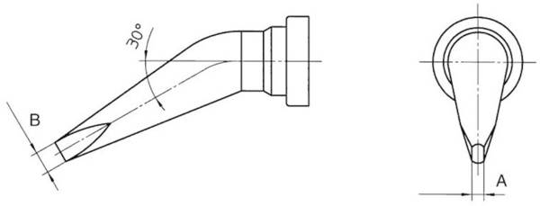 Weller LT-BX pájecí hrot dlátový, zahnutý Velikost hrotů 2.4 mm Délka hrotů 18 mm Obsah 1 ks