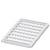 Bílá plastová deska s mřížkou obdélníkových otvorů.