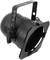 Černý jevištní reflektor s držákem, vhodný pro divadelní nebo koncertní osvětlení.