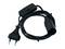 Černý síťový kabel s vypínačem a schuko zástrčkou, vhodný pro připojení zařízení nebo lamp.
