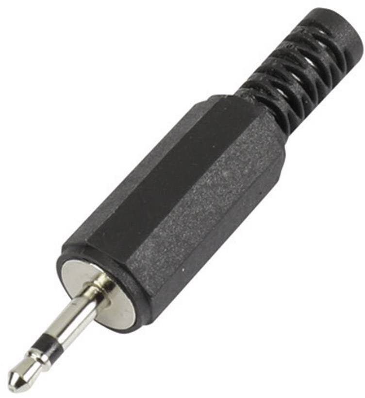 TRU COMPONENTS 595185 jack konektor 2.5 mm zástrčka, rovná Pólů: 2 mono černá 1 ks