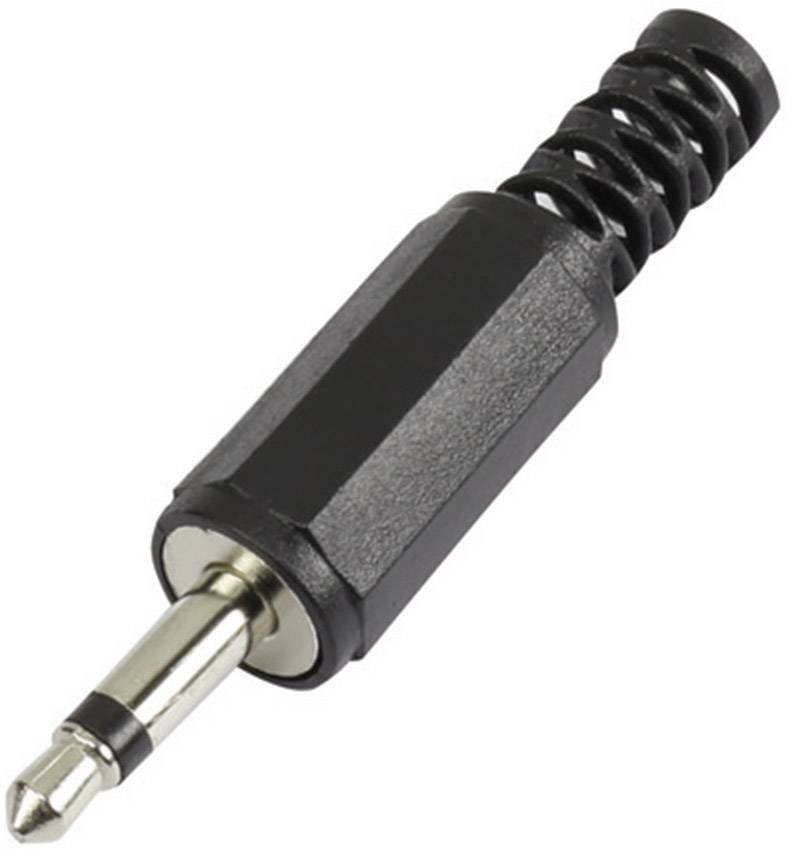 TRU COMPONENTS 595191 jack konektor 3.5 mm zástrčka, rovná Pólů: 2 mono černá 1 ks