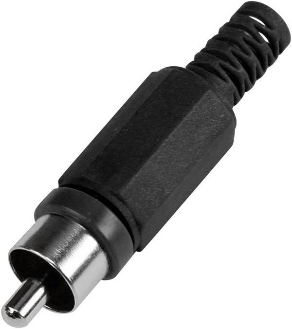 TRU COMPONENTS 595227 cinch konektor zástrčka, rovná Pólů: 2 černá 1 ks