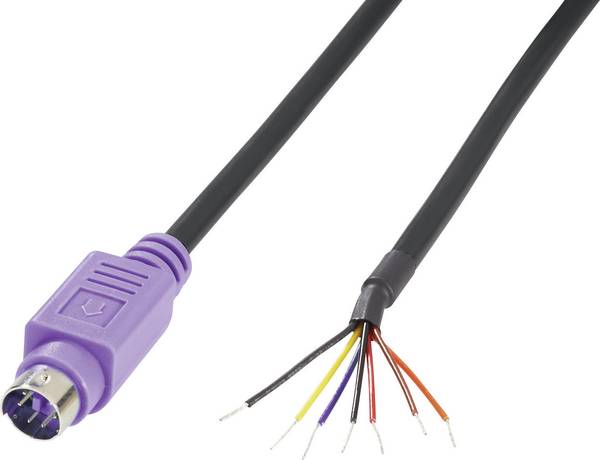 BKL Electronic 0204097 mini DIN konektor zástrčka, rovná Pólů: 6 fialová 1 ks