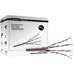 Síťový kabel CAT 6 - UTP, Digitus, 4x2x0.25 mm², šedý,