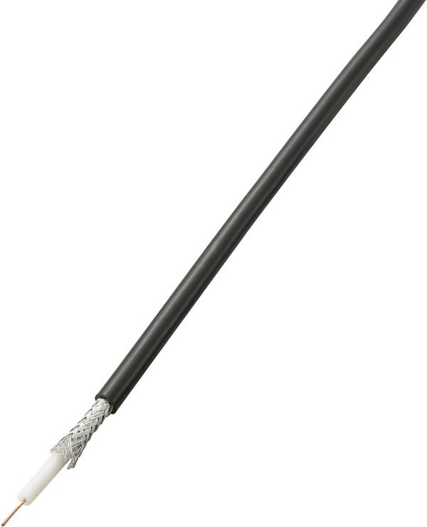 TRU COMPONENTS RG58, 1572737 koaxiální kabel, vnější Ø: 5 mm, 75 Ω, 52 dB, černá, 25 m