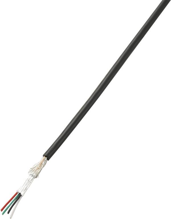 TRU COMPONENTS 1567123 kabel USB 4 x 0.08 mm² černá 10 m