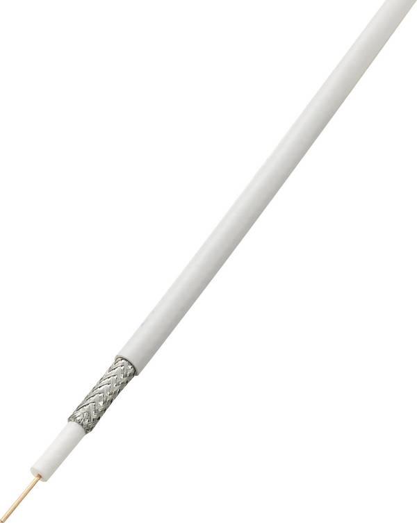 TRU COMPONENTS RG6 /U, 1567171 koaxiální kabel, vnější Ø: 6.80 mm, 75 Ω, 85 dB, bílá, 50 m