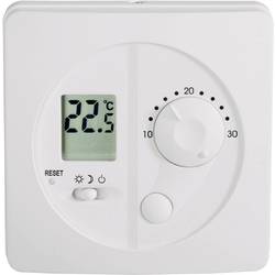Nástenný izbový termostat s LCD, 10 až 30 °C, biely