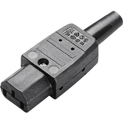 Černý konektor s obdélníkovým pouzdrem a kulatými kontakty, vhodný pro elektrické připojení v zařízeních.