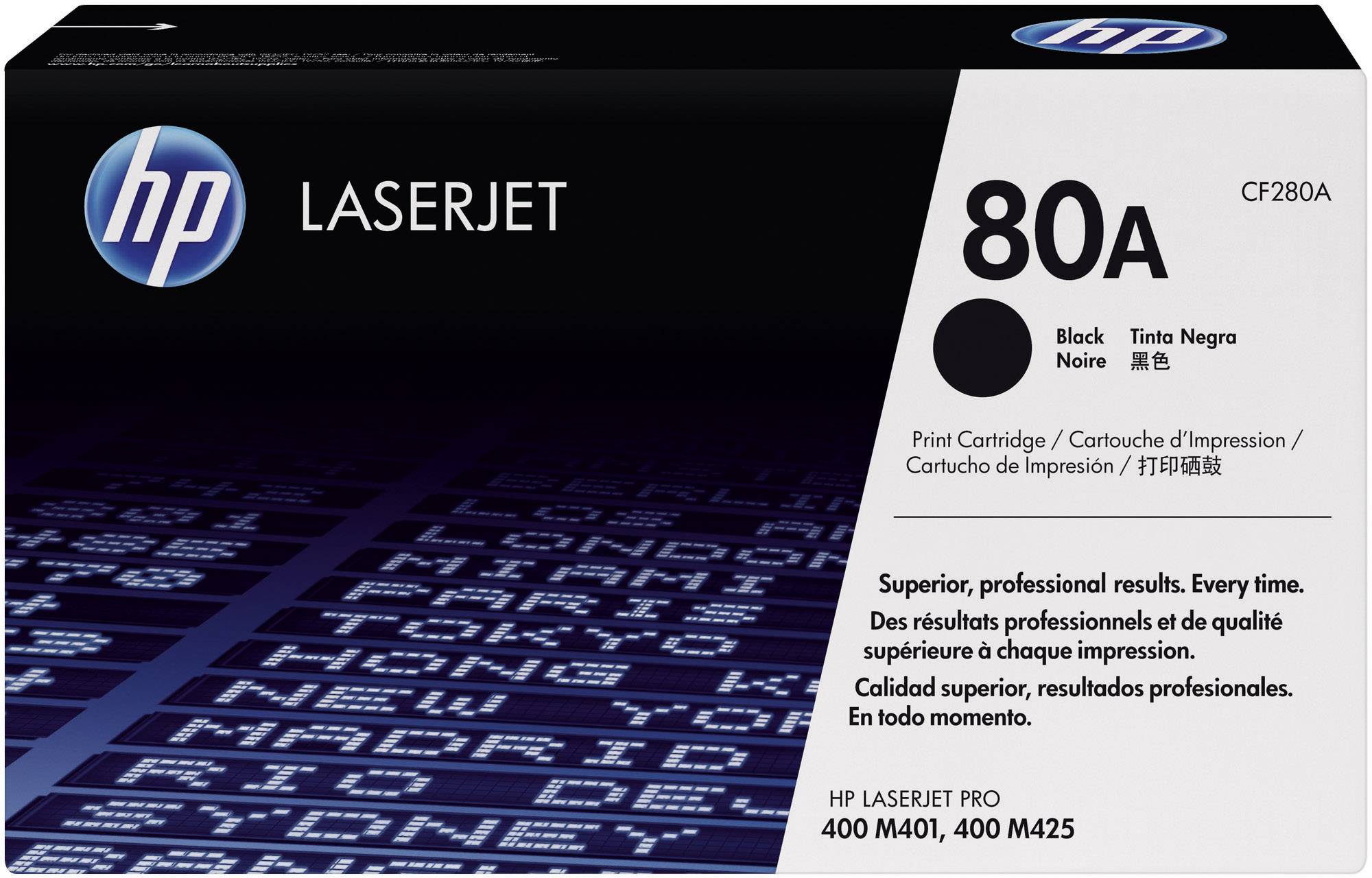 Tonerová kazeta HP LaserJet, model 80A. Pro tiskárny HP LaserJet Pro 400 M401 a M425. Černá, pro profesionální tiskové výstupy.