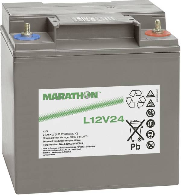 GNB Marathon L12V24 NALL120024HM0MA olověný akumulátor 12 V 23.5 Ah olověný se skelným rounem (š x v x h) 168 x 174 x 127 mm šroubované M6 bezúdržbové