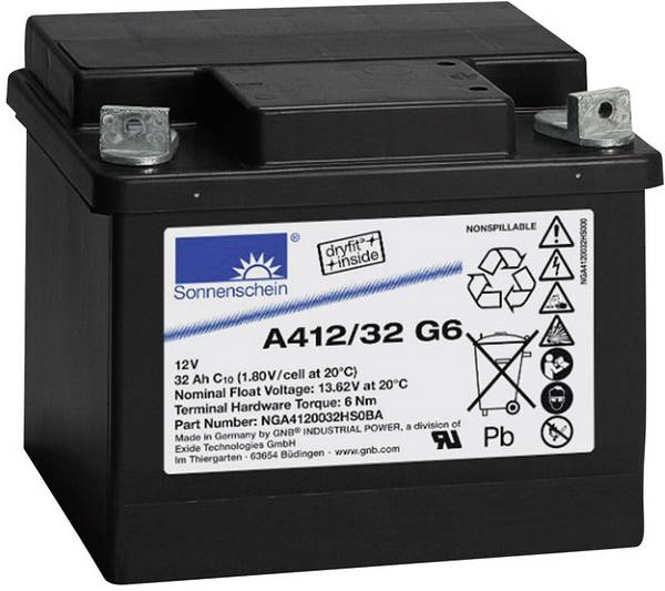 GNB Sonnenschein A412/32 G6 NGA4120032HS0BA olověný akumulátor 12 V 32 Ah olověná gelová (š x v x h) 210 x 175 x 175 mm šroubované M6 bezúdržbové